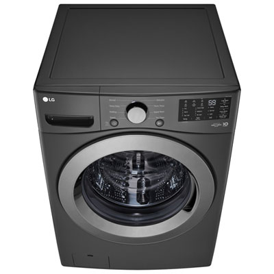 LG 5.8 Cu. Ft. Front Load Washer with 6Motion™ & TurboWash™ Technology – Energy Star Certified | Black (WM3470CM) | Best Buy Exclusive - Image 4